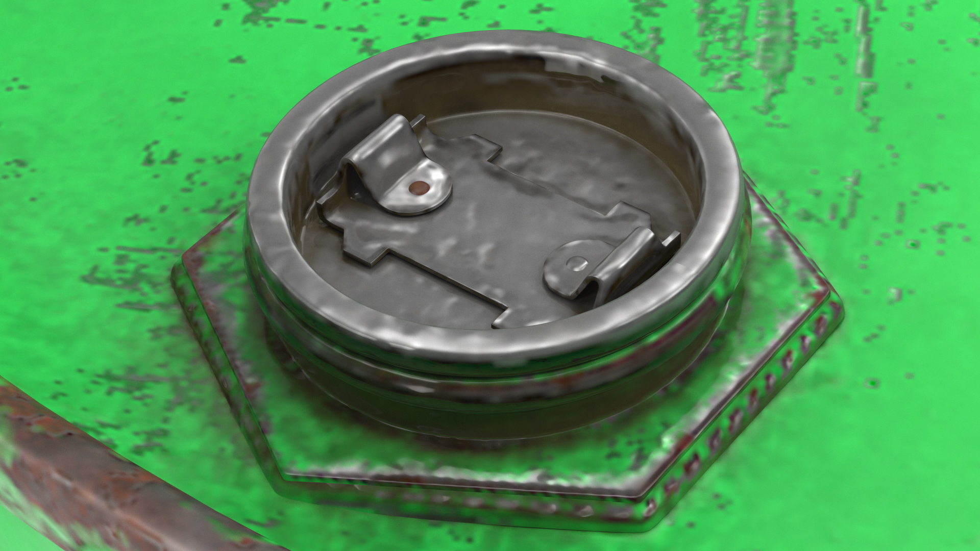 3D Damaged Biohazard Toxic Waste Barrel