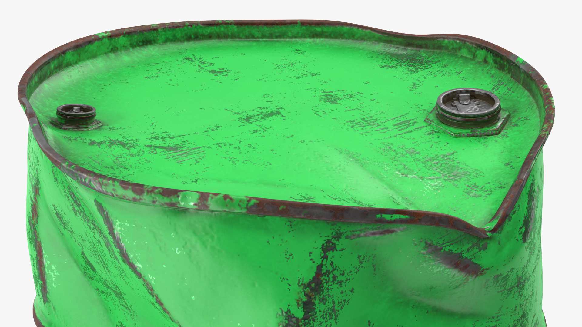 3D Damaged Biohazard Toxic Waste Barrel
