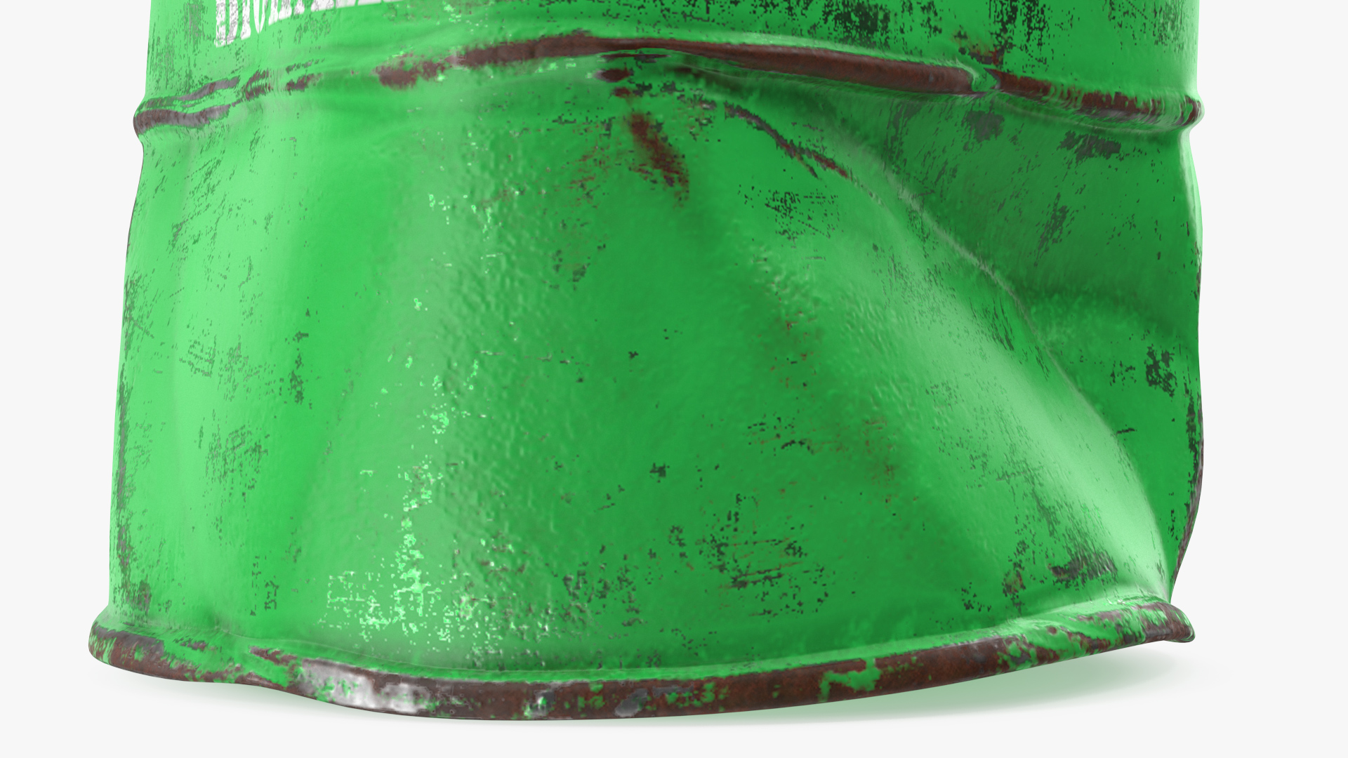 3D Damaged Biohazard Toxic Waste Barrel