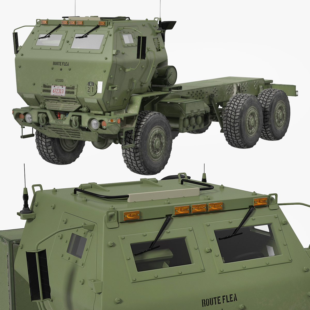 FMTV 5 Ton 6x6 Tactical Truck Frame Green