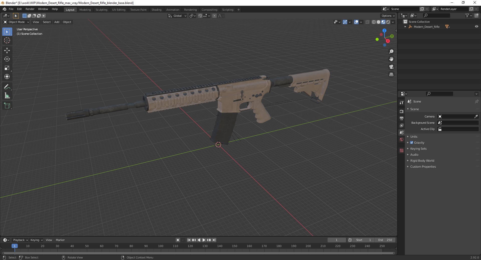 Modern Desert Rifle 3D model