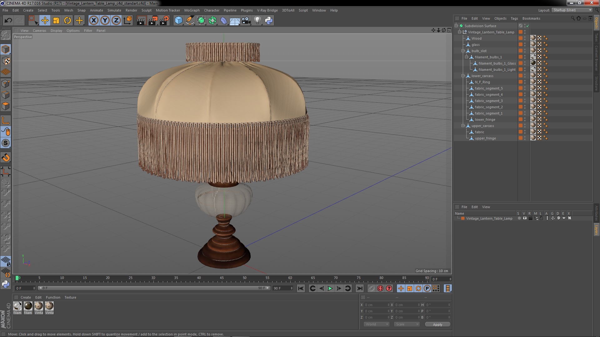 3D Vintage Lantern Table Lamp