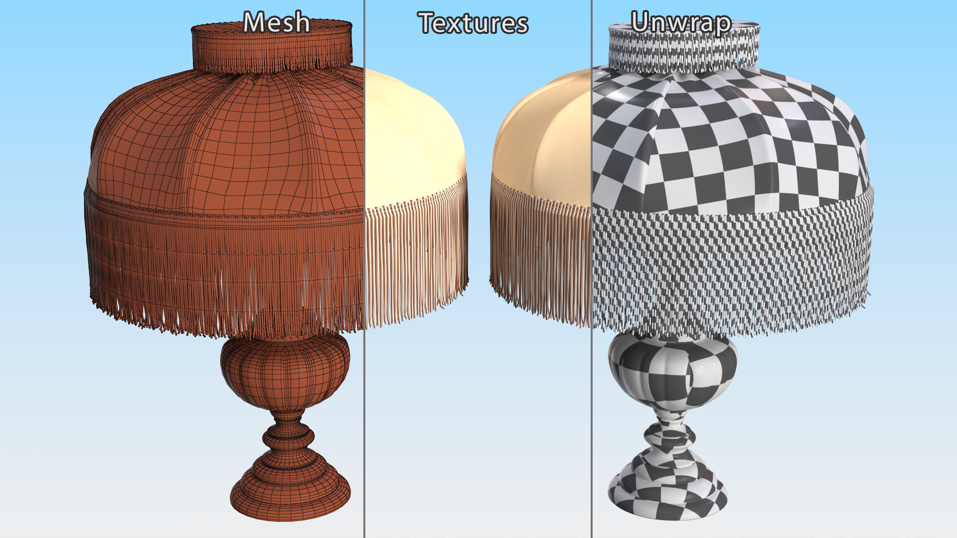 3D Vintage Lantern Table Lamp