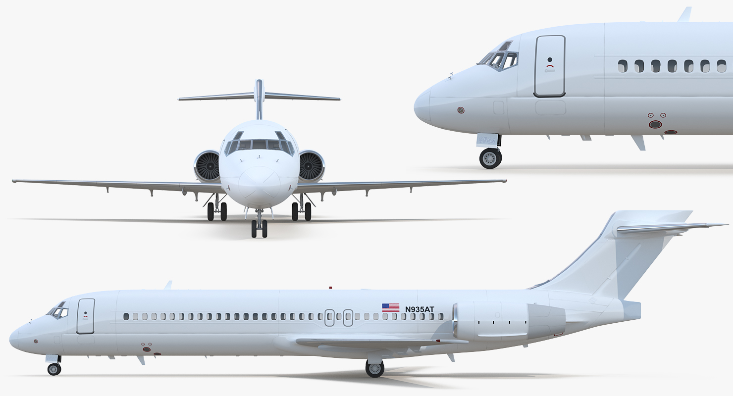 Boeing 717 200 Generic Rigged 3D model