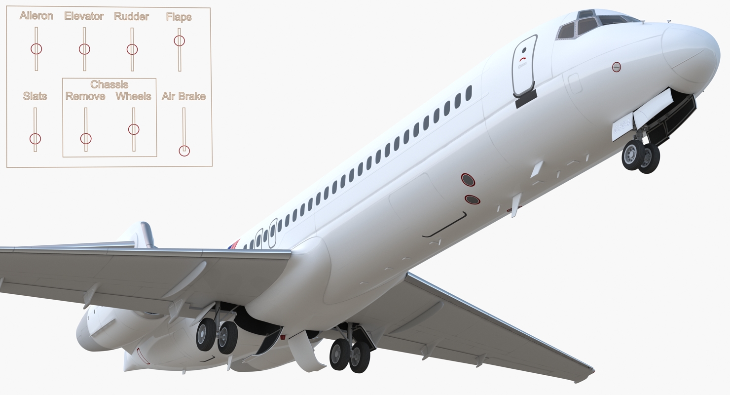 Boeing 717 200 Generic Rigged 3D model