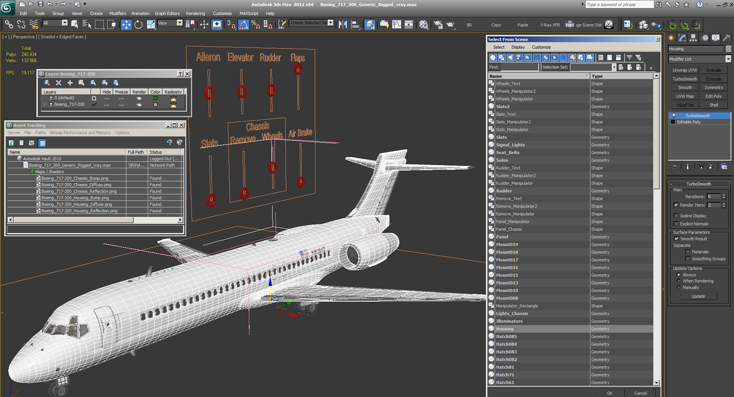 Boeing 717 200 Generic Rigged 3D model