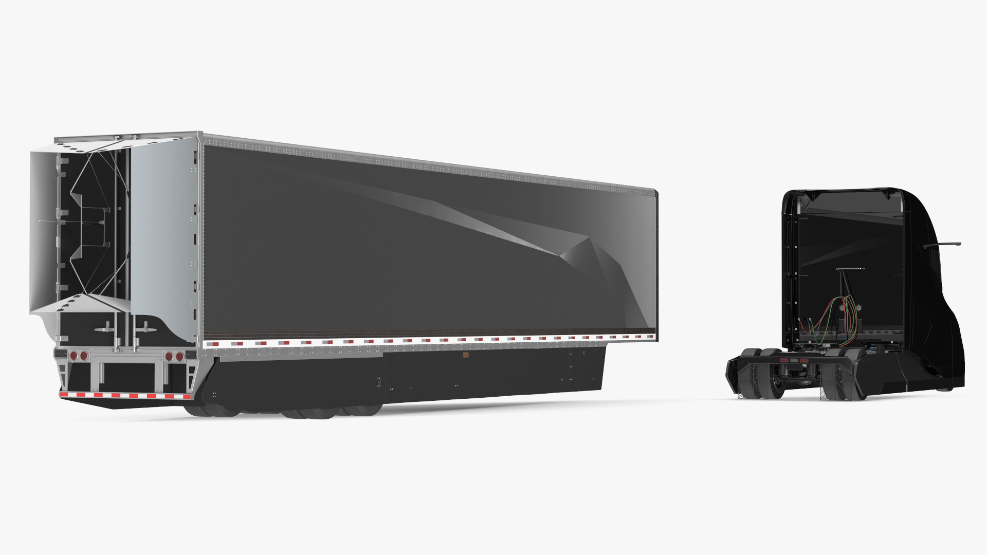 3D model Futuristic Modern Truck Black Rigged for Cinema 4D