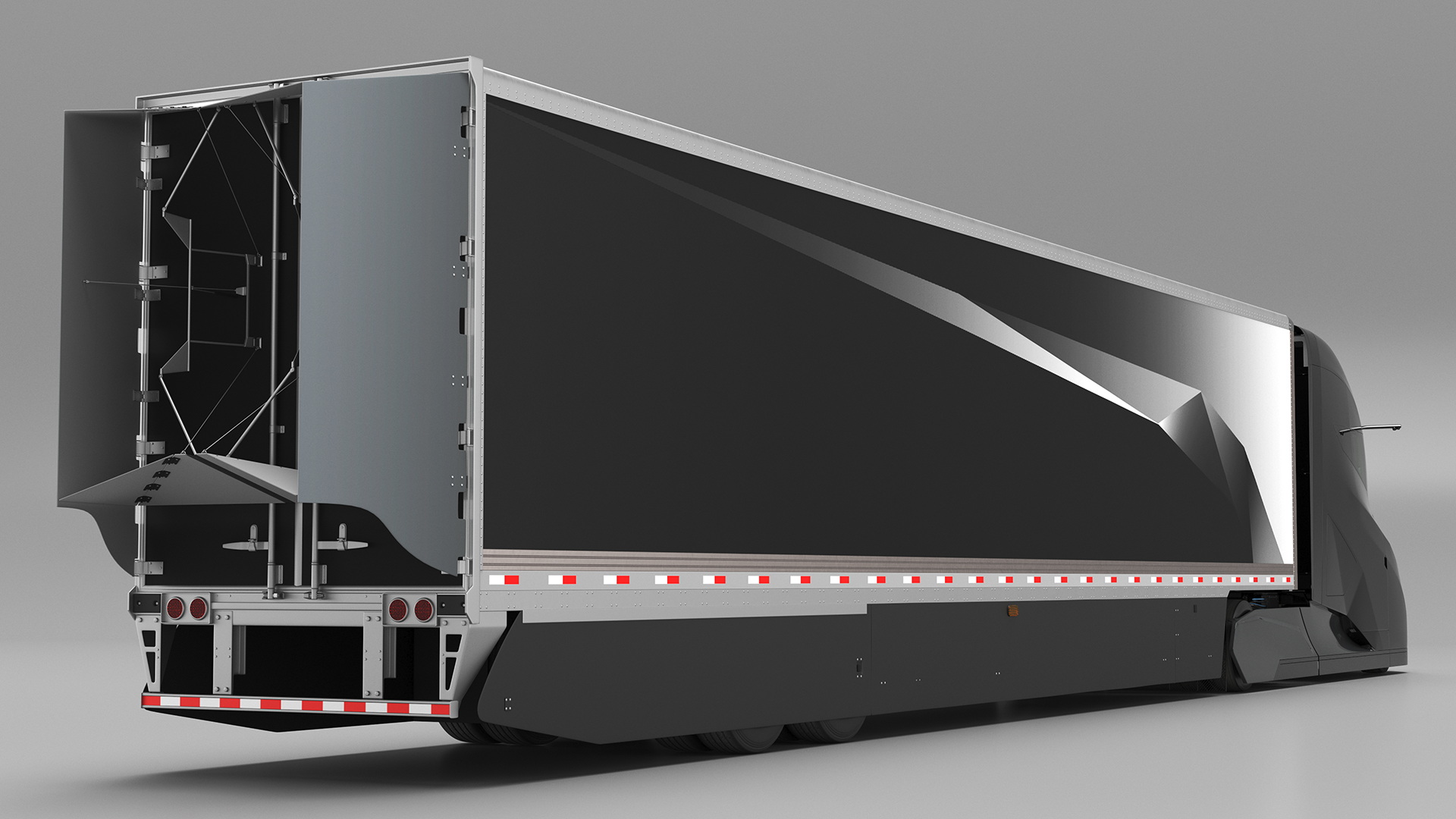 3D model Futuristic Modern Truck Black Rigged for Cinema 4D
