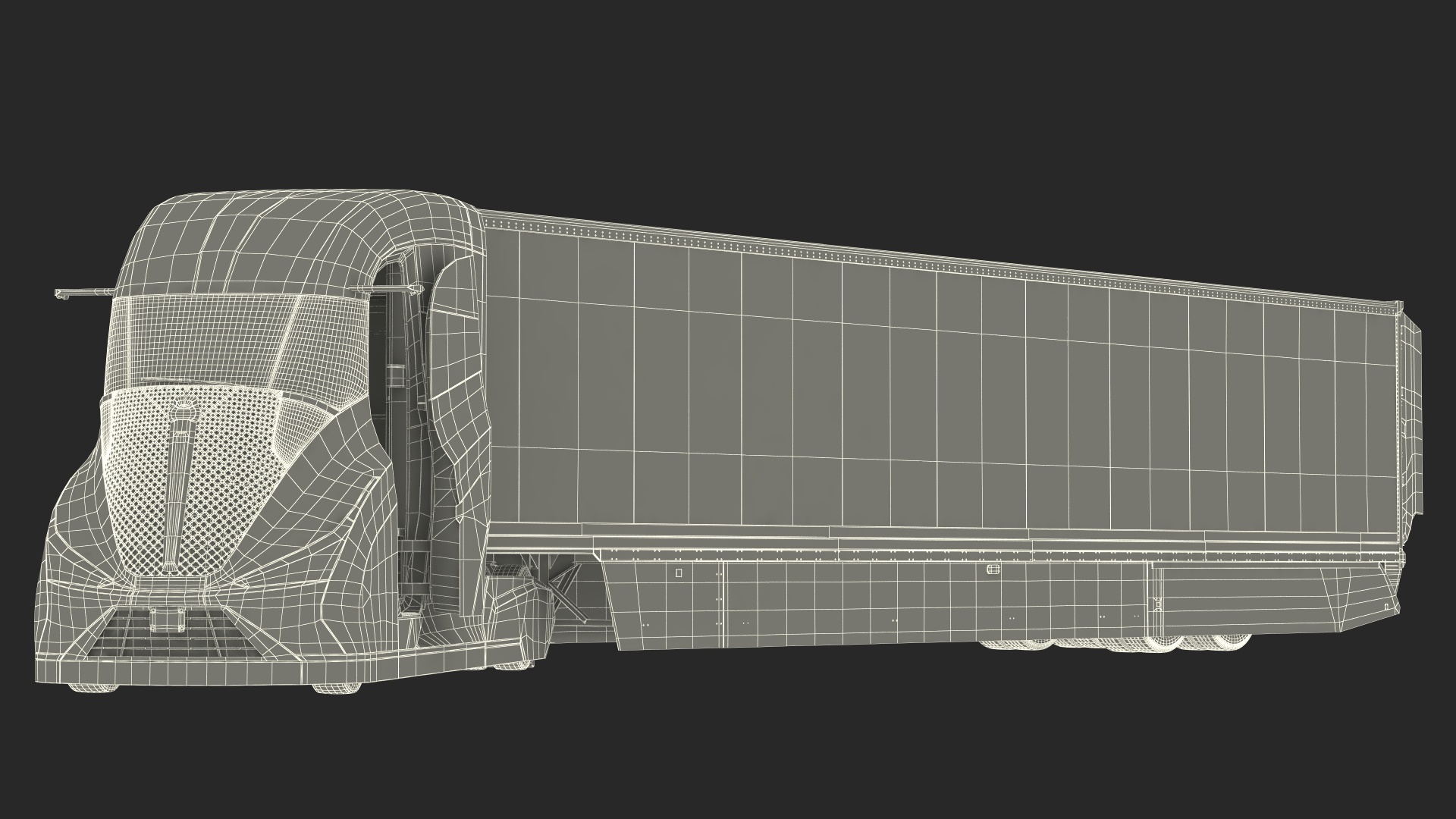 3D model Futuristic Modern Truck Black Rigged for Cinema 4D