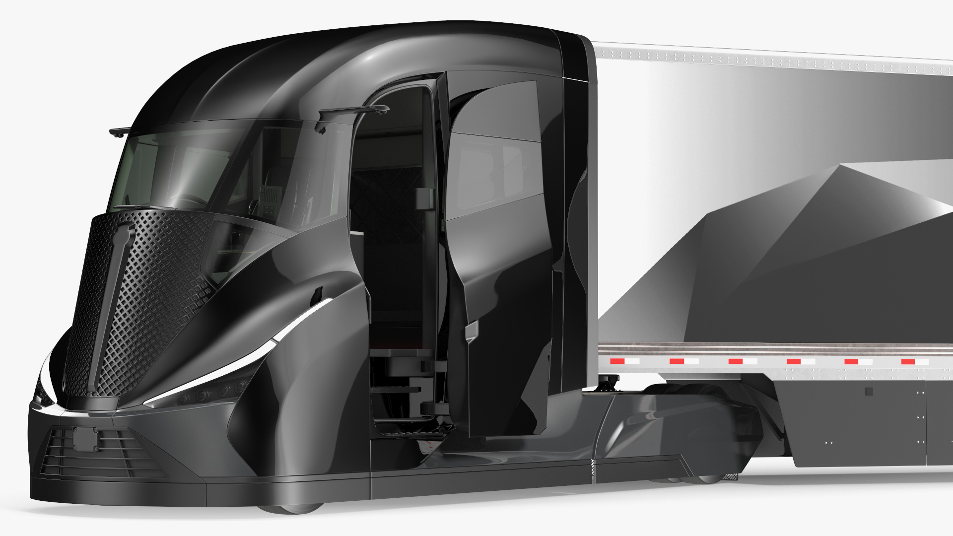 3D model Futuristic Modern Truck Black Rigged for Cinema 4D