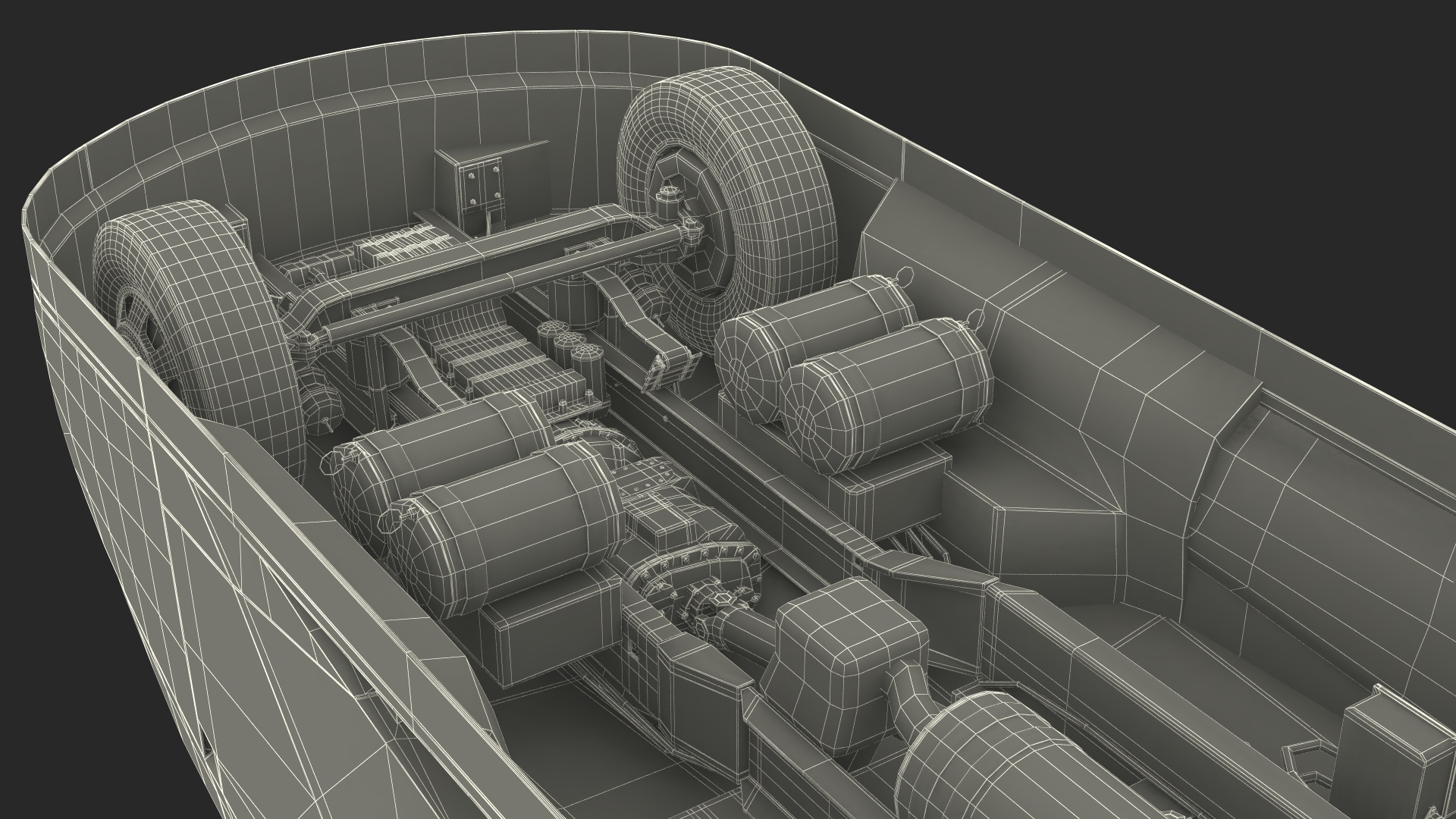 3D model Futuristic Modern Truck Black Rigged for Cinema 4D
