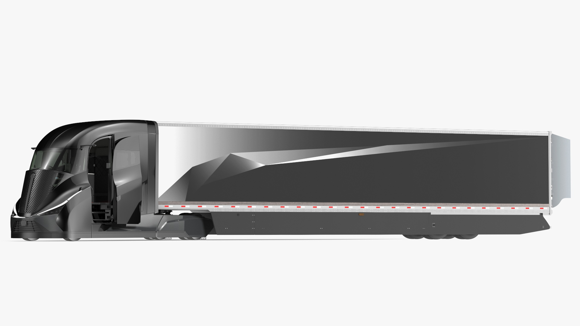 3D model Futuristic Modern Truck Black Rigged for Cinema 4D