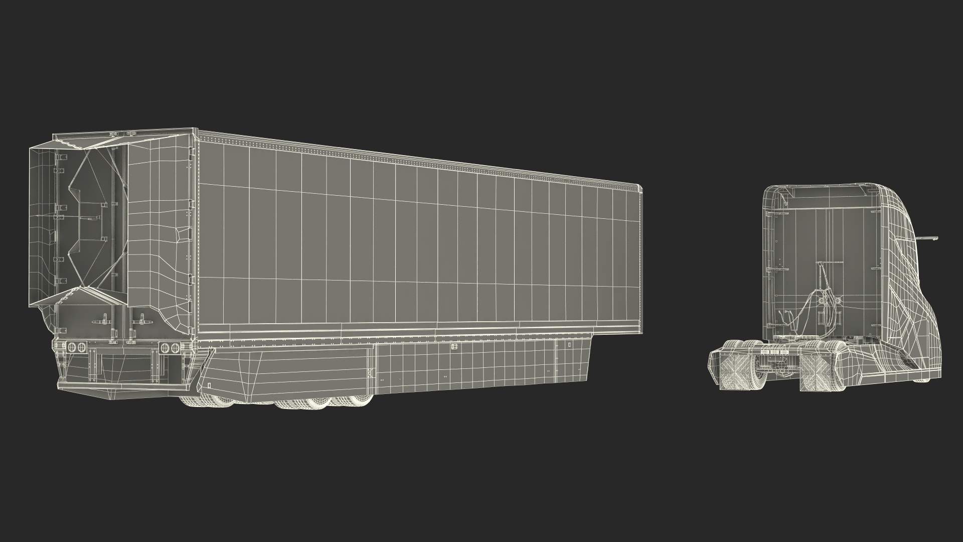 3D model Futuristic Modern Truck Black Rigged for Cinema 4D