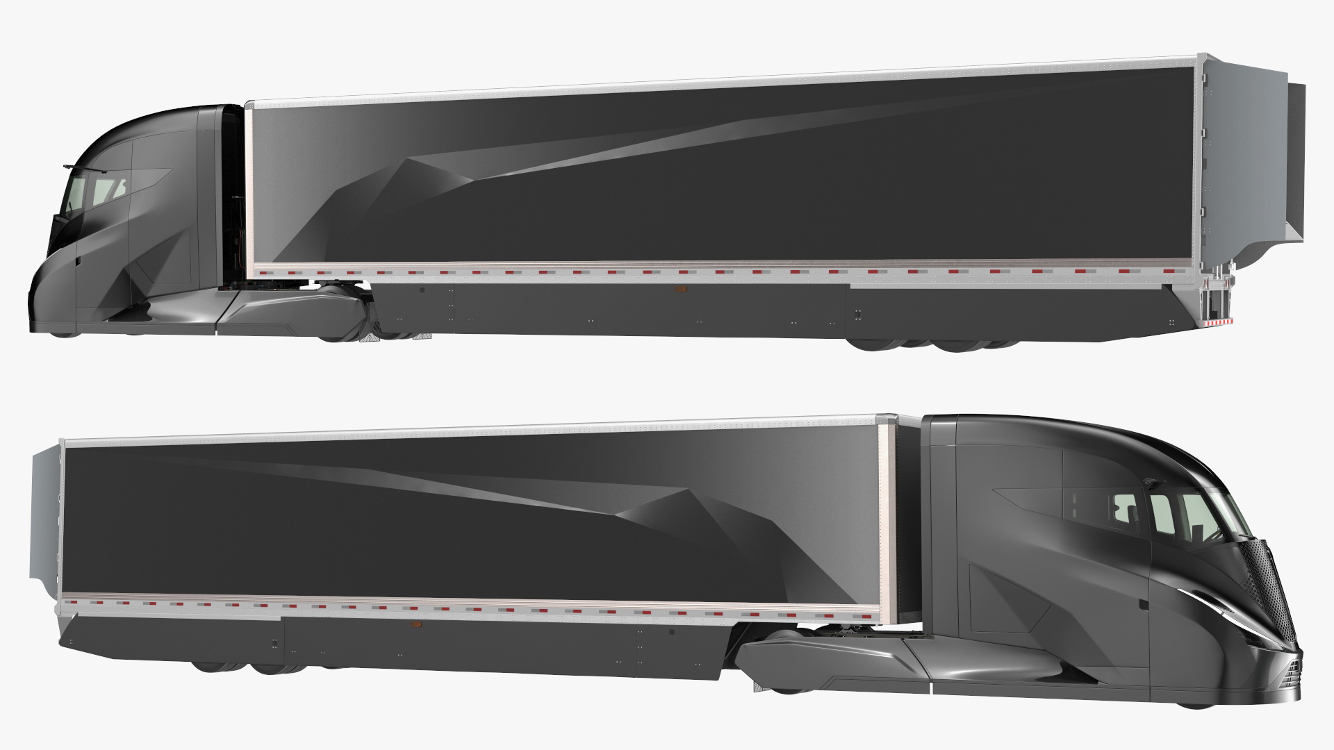 3D model Futuristic Modern Truck Black Rigged for Cinema 4D
