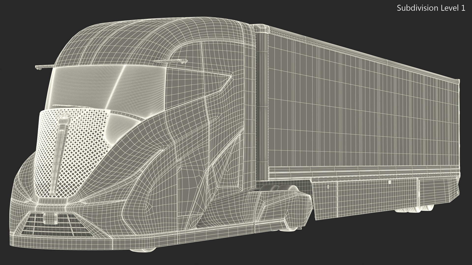3D model Futuristic Modern Truck Black Rigged for Cinema 4D