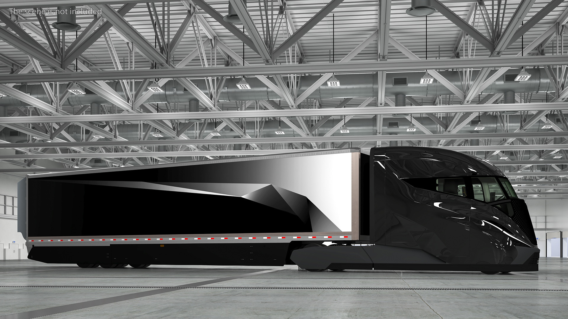 3D model Futuristic Modern Truck Black Rigged for Cinema 4D