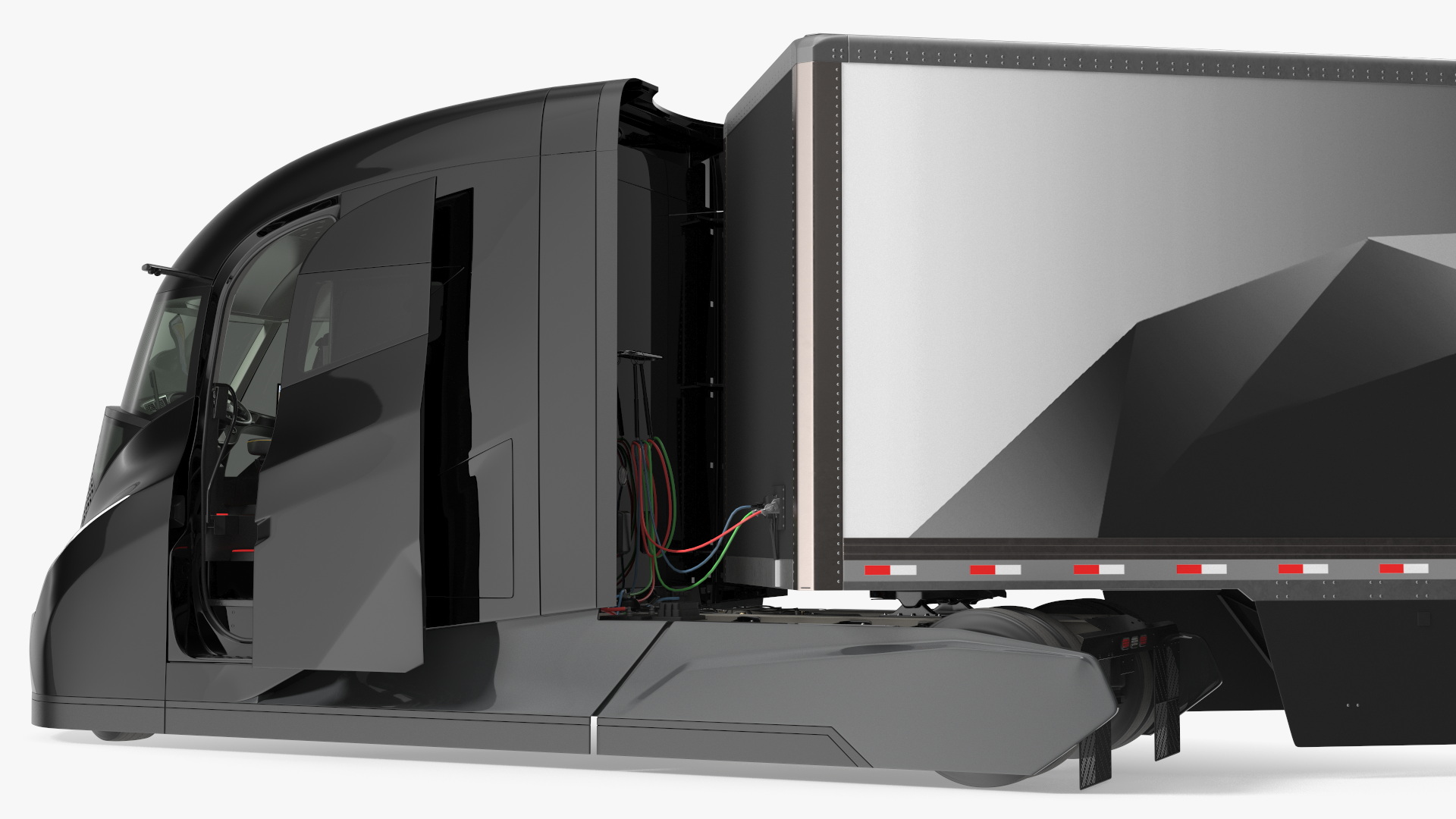 3D model Futuristic Modern Truck Black Rigged for Cinema 4D