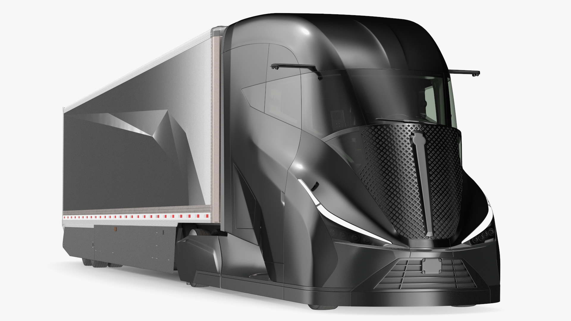3D model Futuristic Modern Truck Black Rigged for Cinema 4D