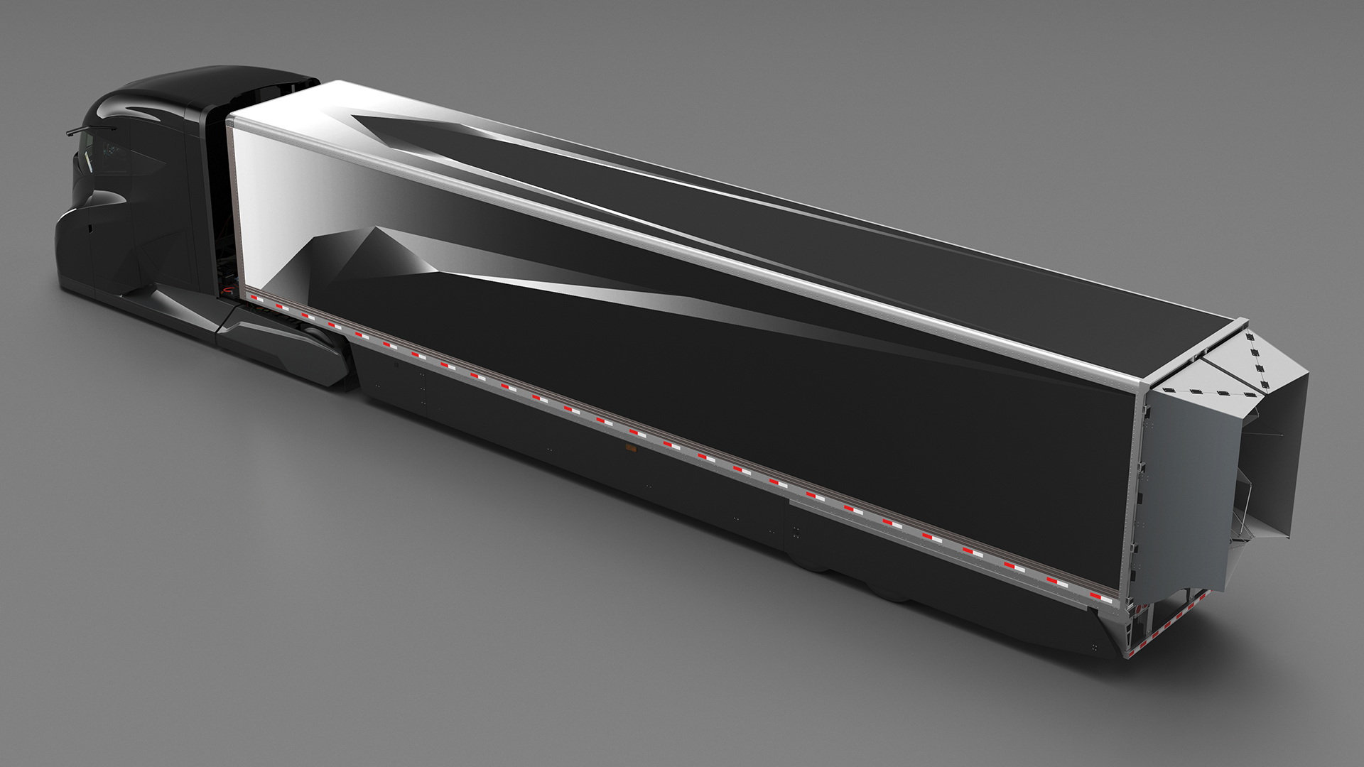3D model Futuristic Modern Truck Black Rigged for Cinema 4D