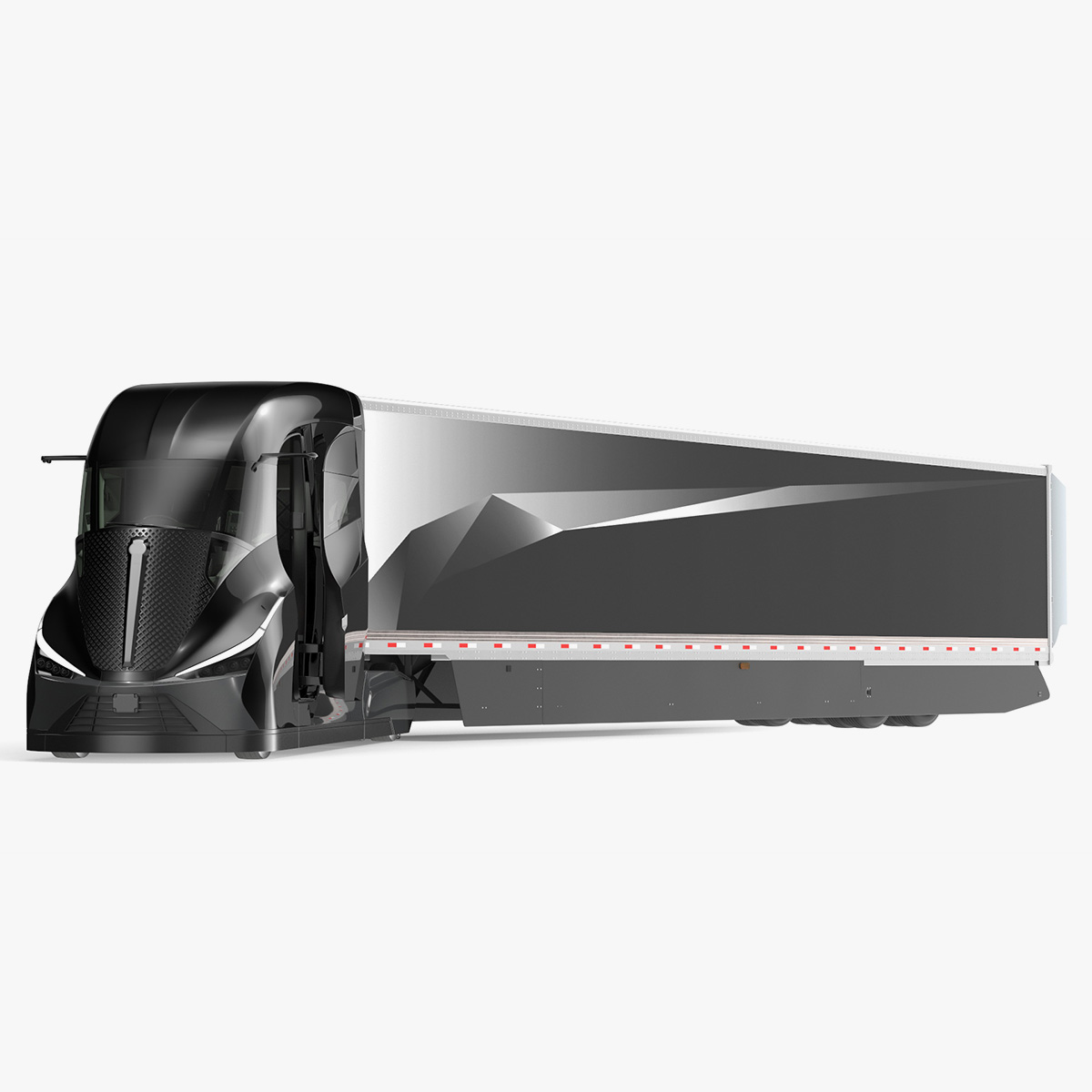 3D model Futuristic Modern Truck Black Rigged for Cinema 4D
