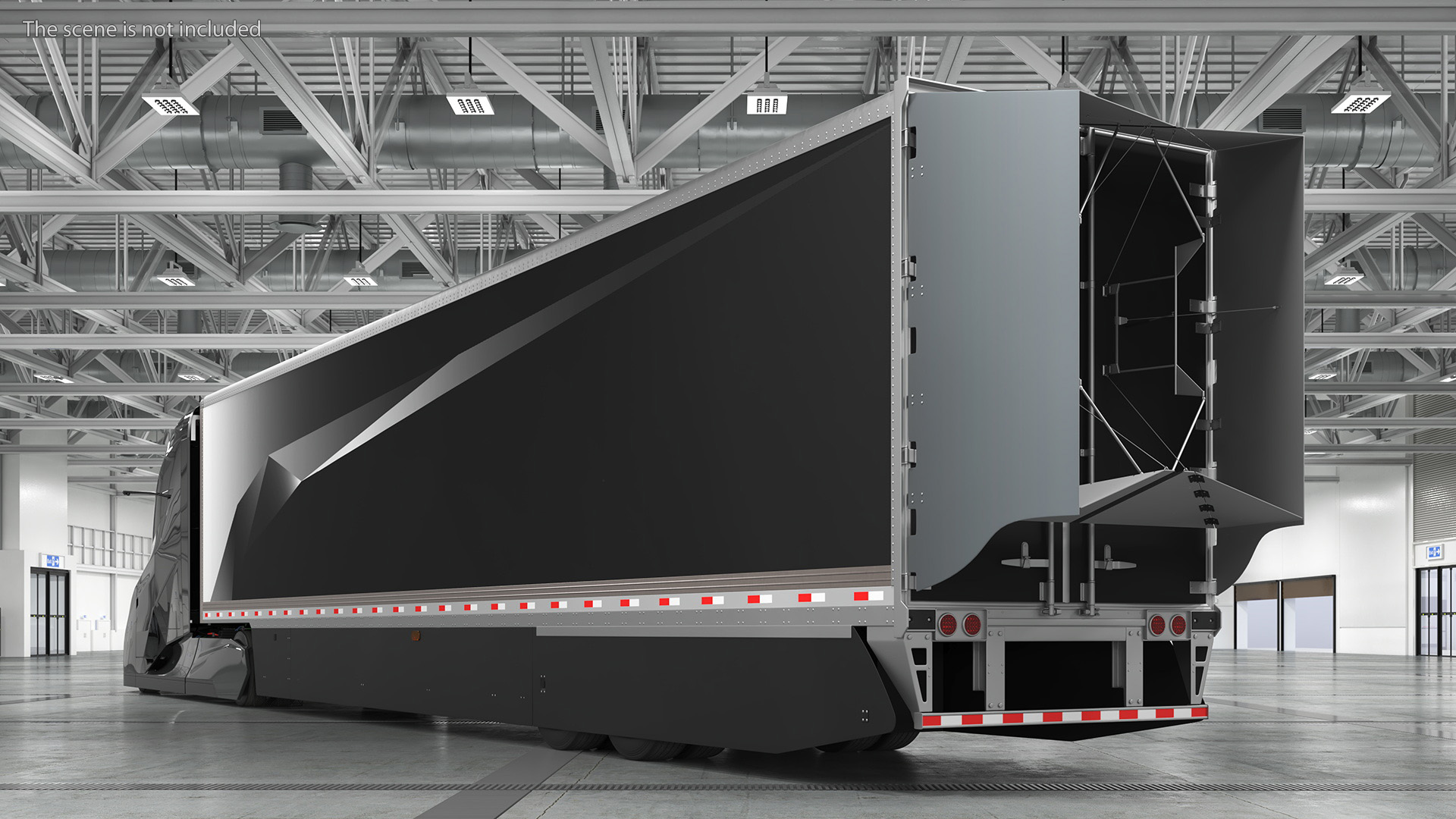 3D model Futuristic Modern Truck Black Rigged for Cinema 4D