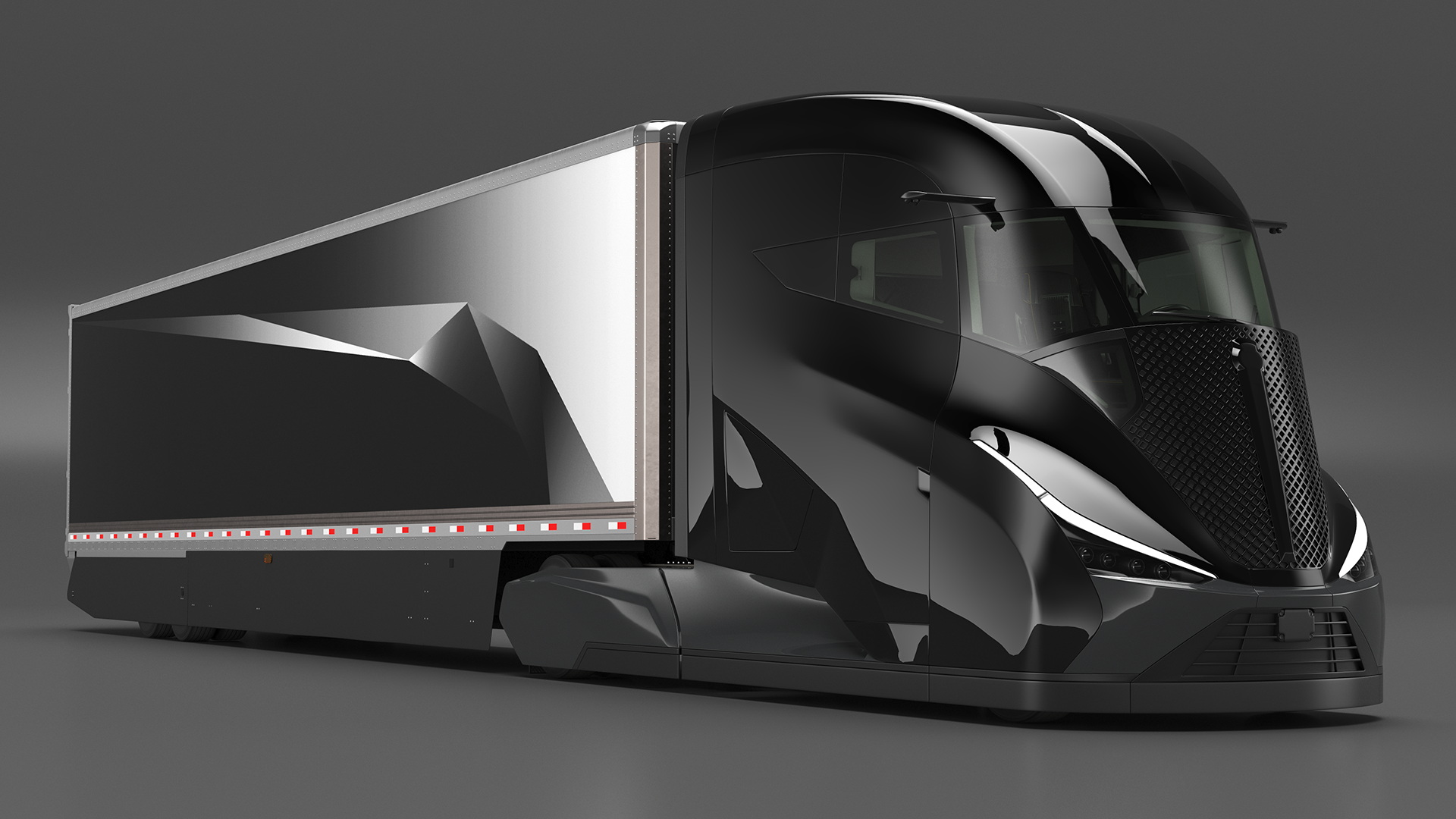 3D model Futuristic Modern Truck Black Rigged for Cinema 4D