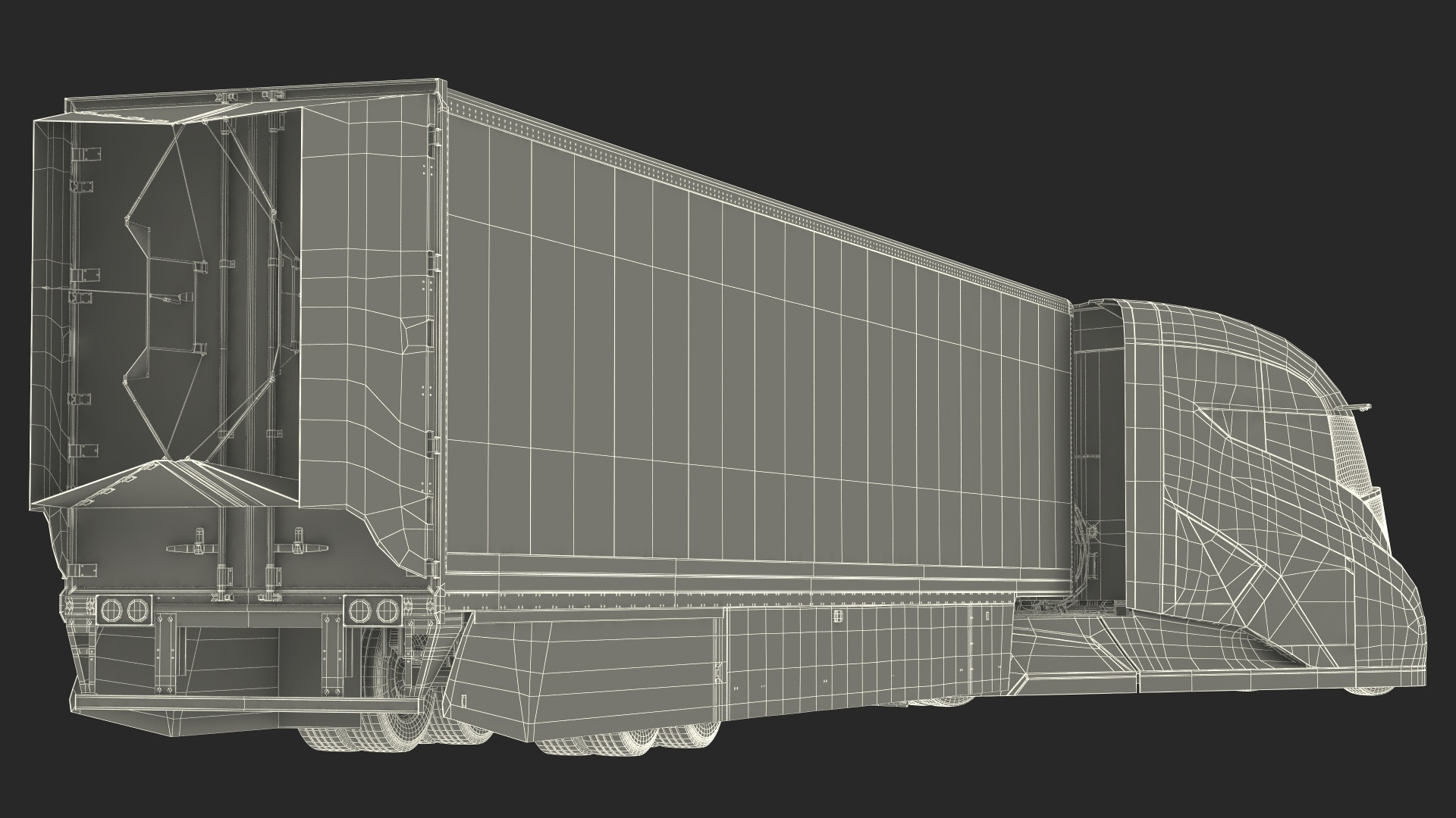 3D model Futuristic Modern Truck Black Rigged for Cinema 4D