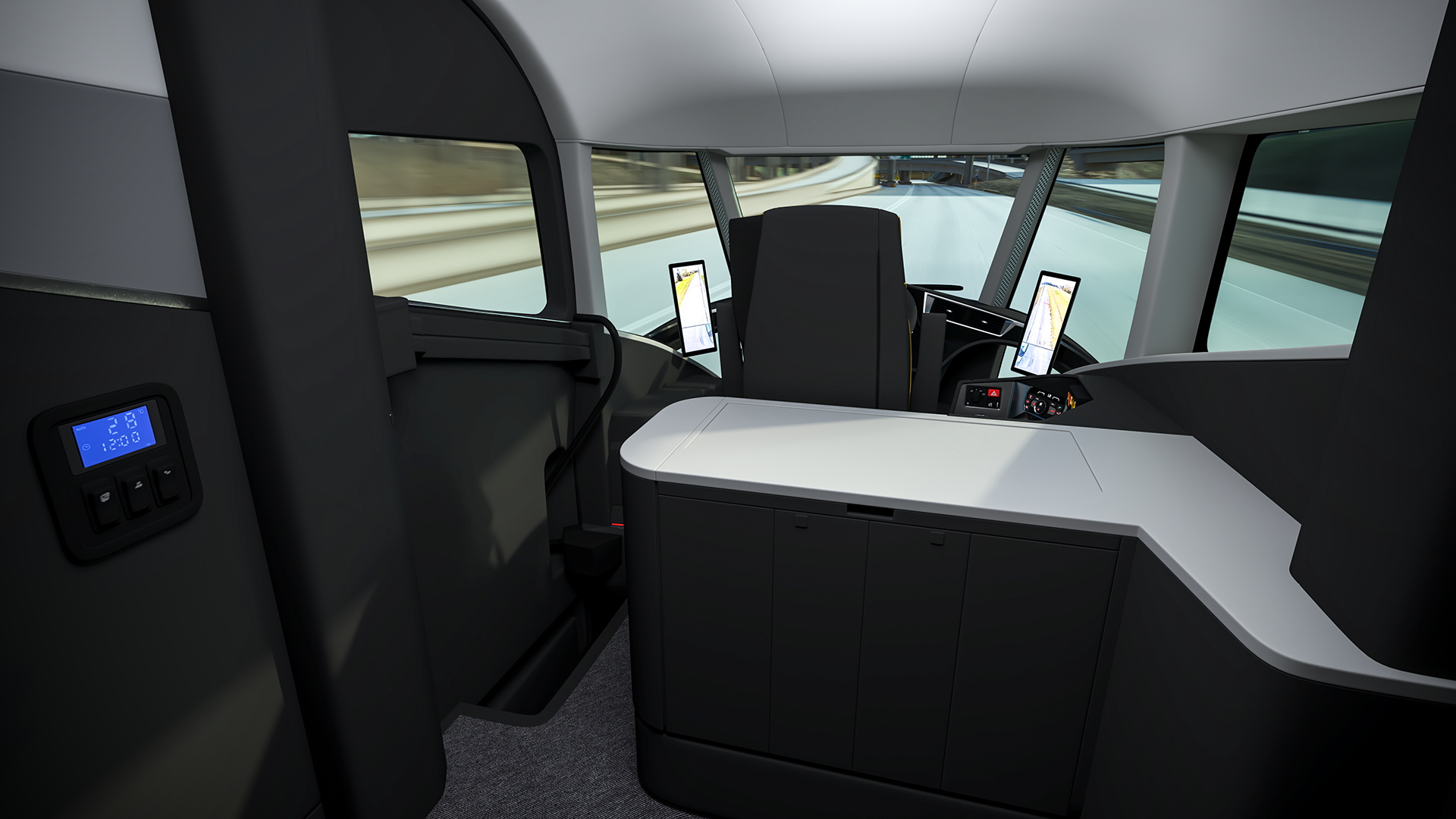 3D model Futuristic Modern Truck Black Rigged for Cinema 4D