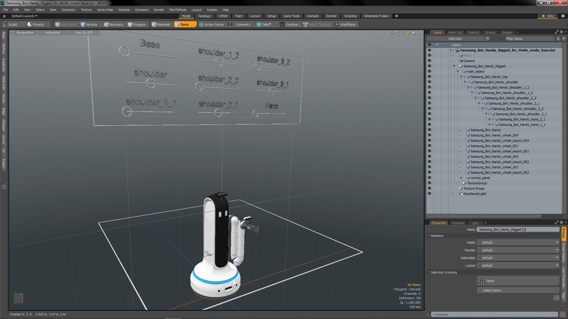 3D Samsung Bot Handy Rigged for Modo model