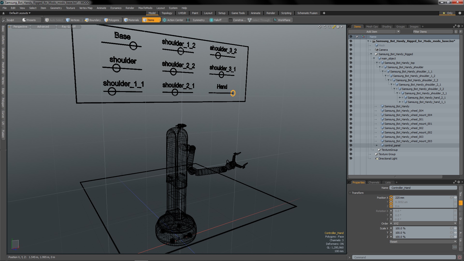 3D Samsung Bot Handy Rigged for Modo model