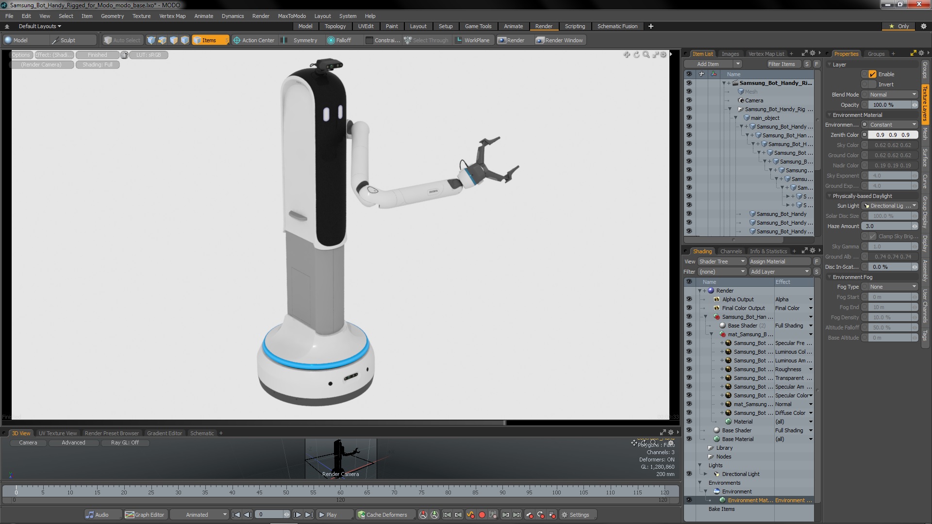 3D Samsung Bot Handy Rigged for Modo model