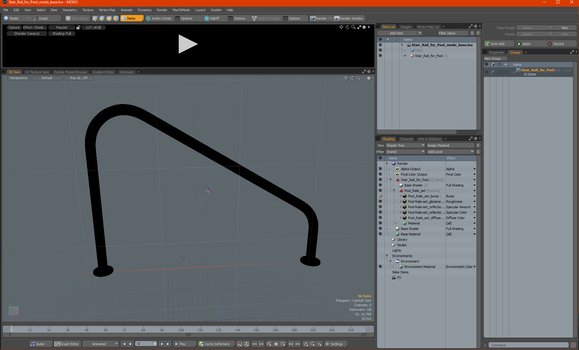 Stair Rail for Pool 3D model