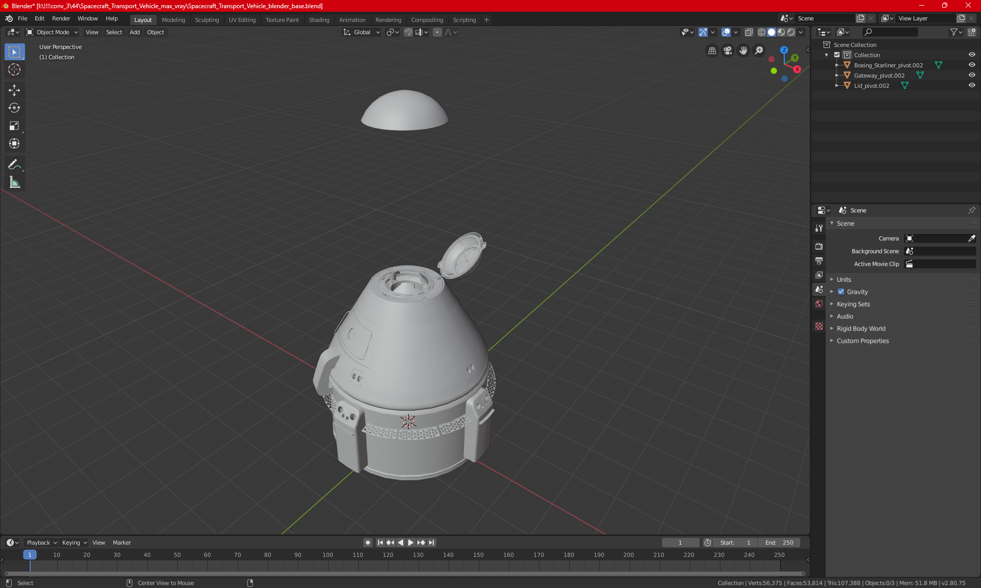 3D Spacecraft Transport Vehicle model