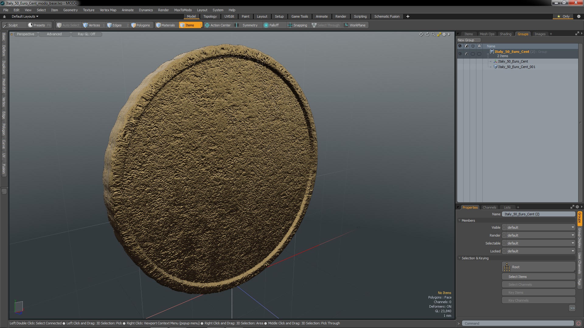 3D Italy 50 Euro Cent model