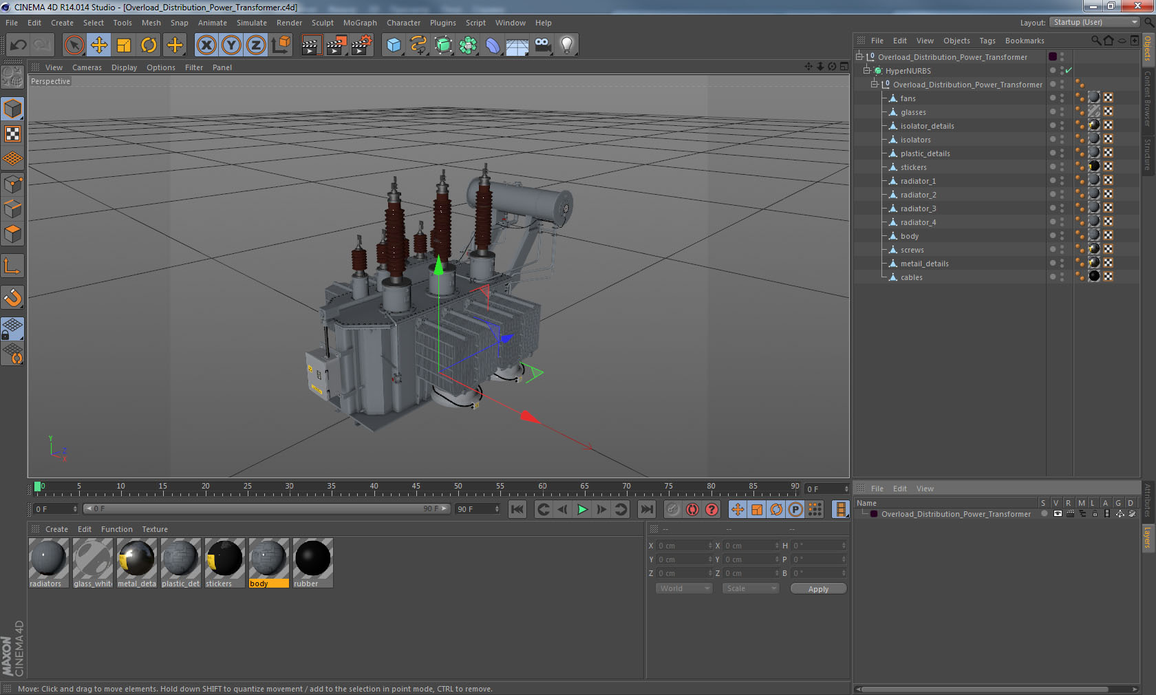 Overload Distribution Power Transformer 3D model