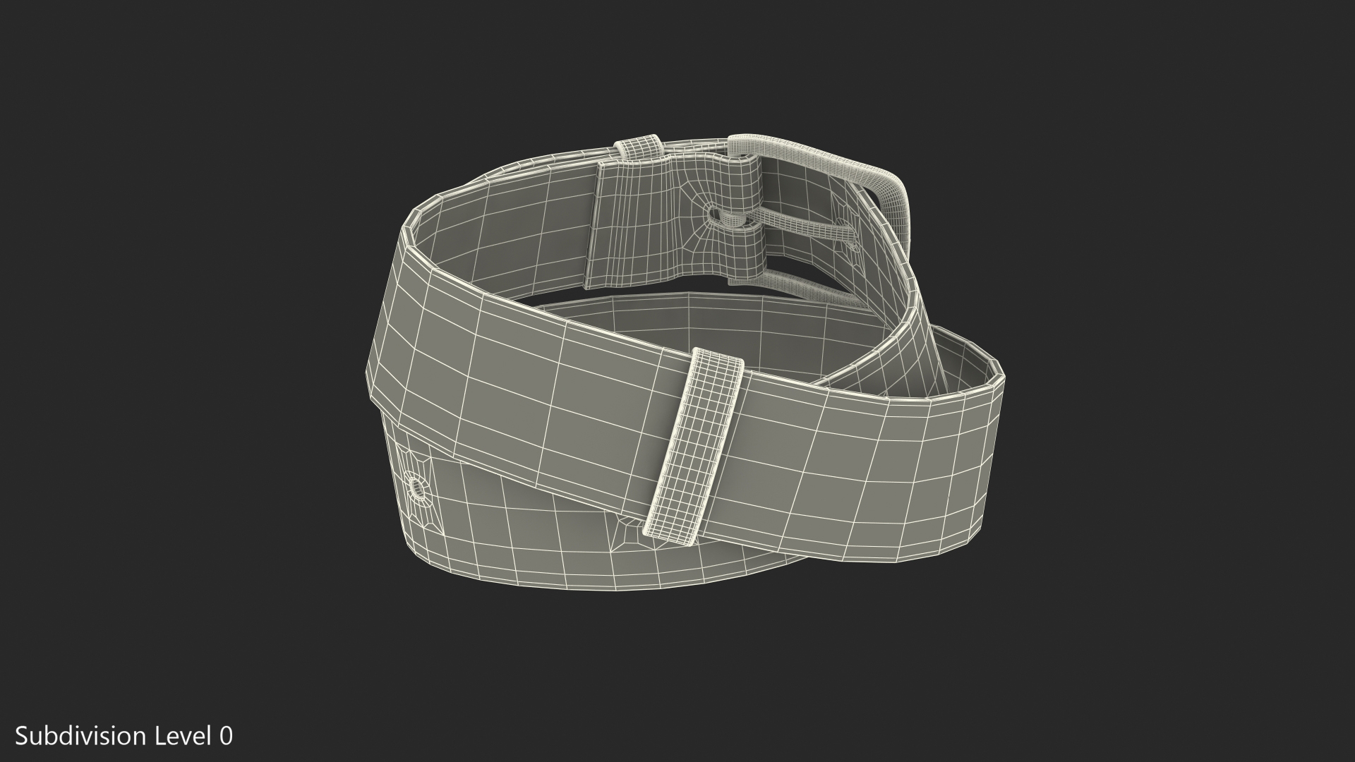 3D Brown Leather Belt model