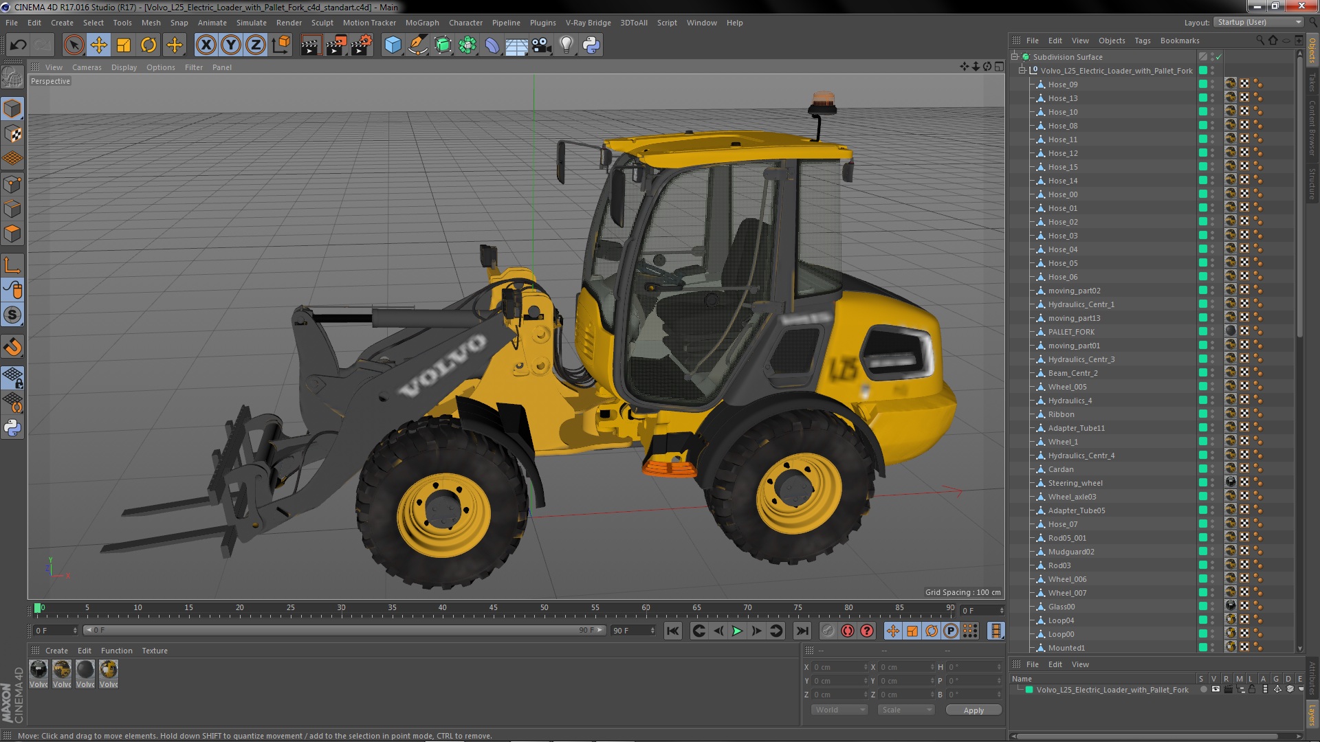 Volvo L25 Electric Loader with Pallet Fork 3D