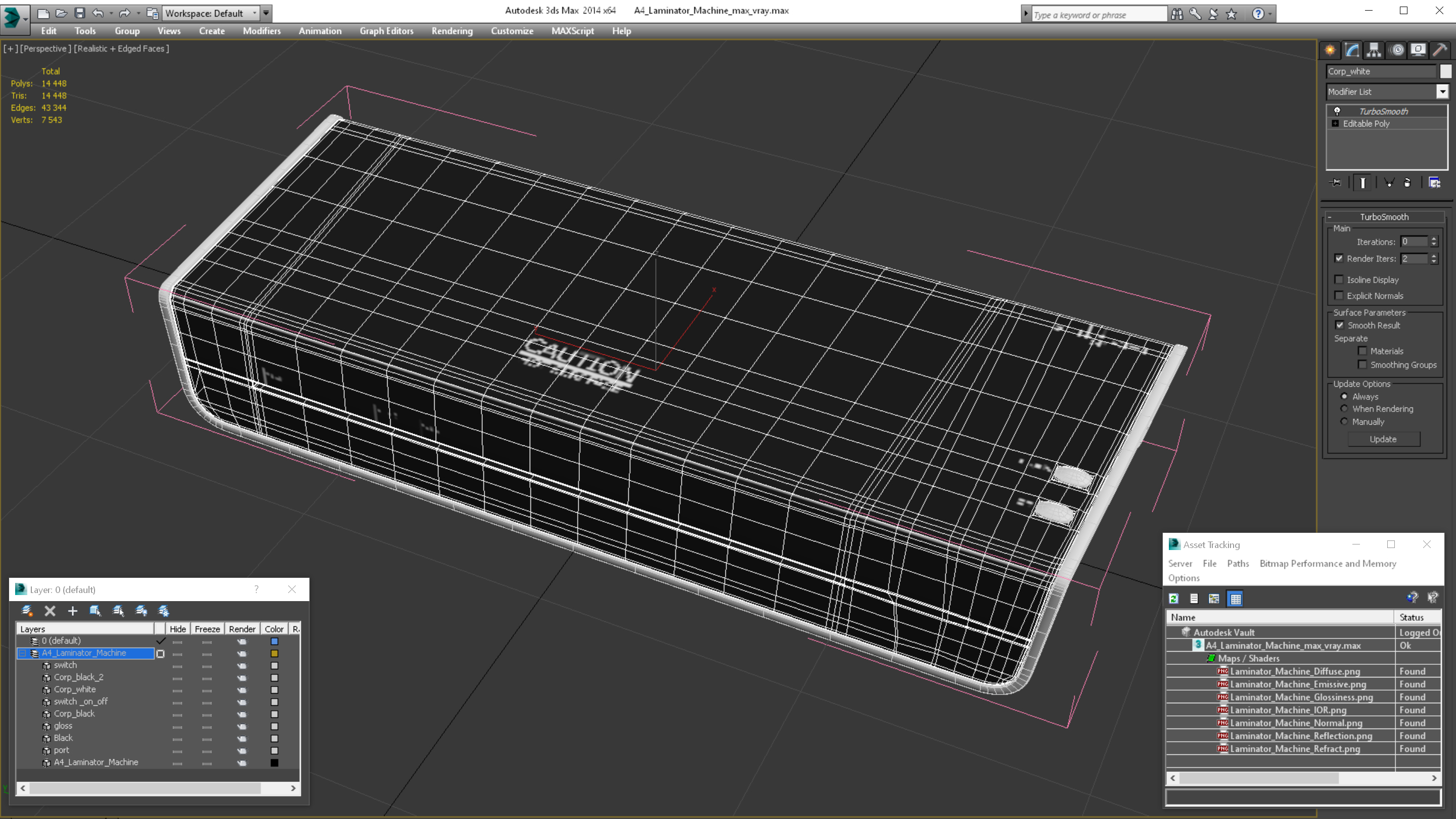 3D model A4 Laminator Machine