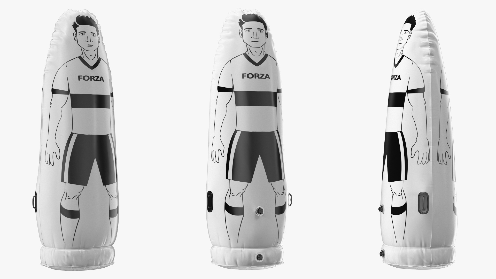 3D Portable Air Soccer Dummy Junior White model