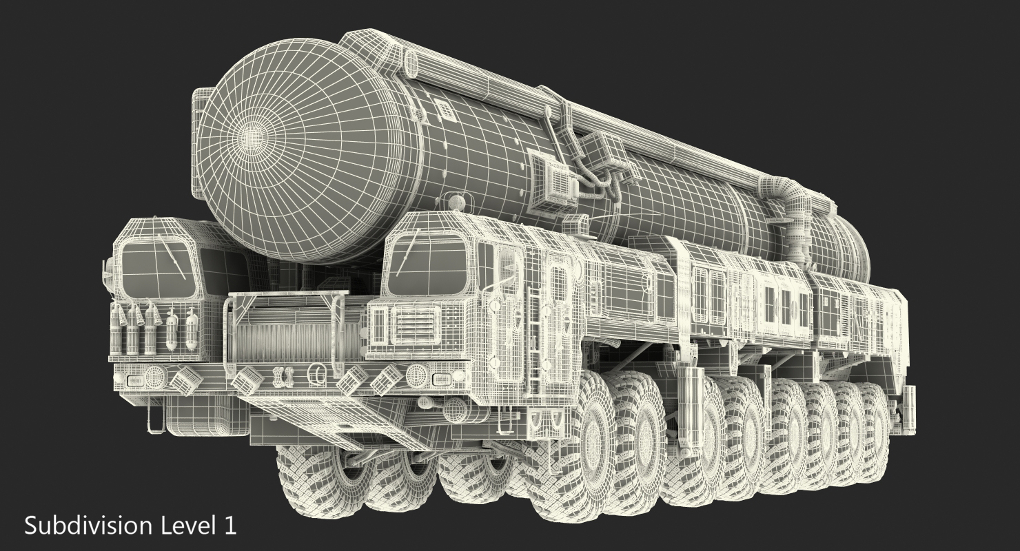 RT 2PM Topol Mobile Intercontinental Ballistic Missile 3D model