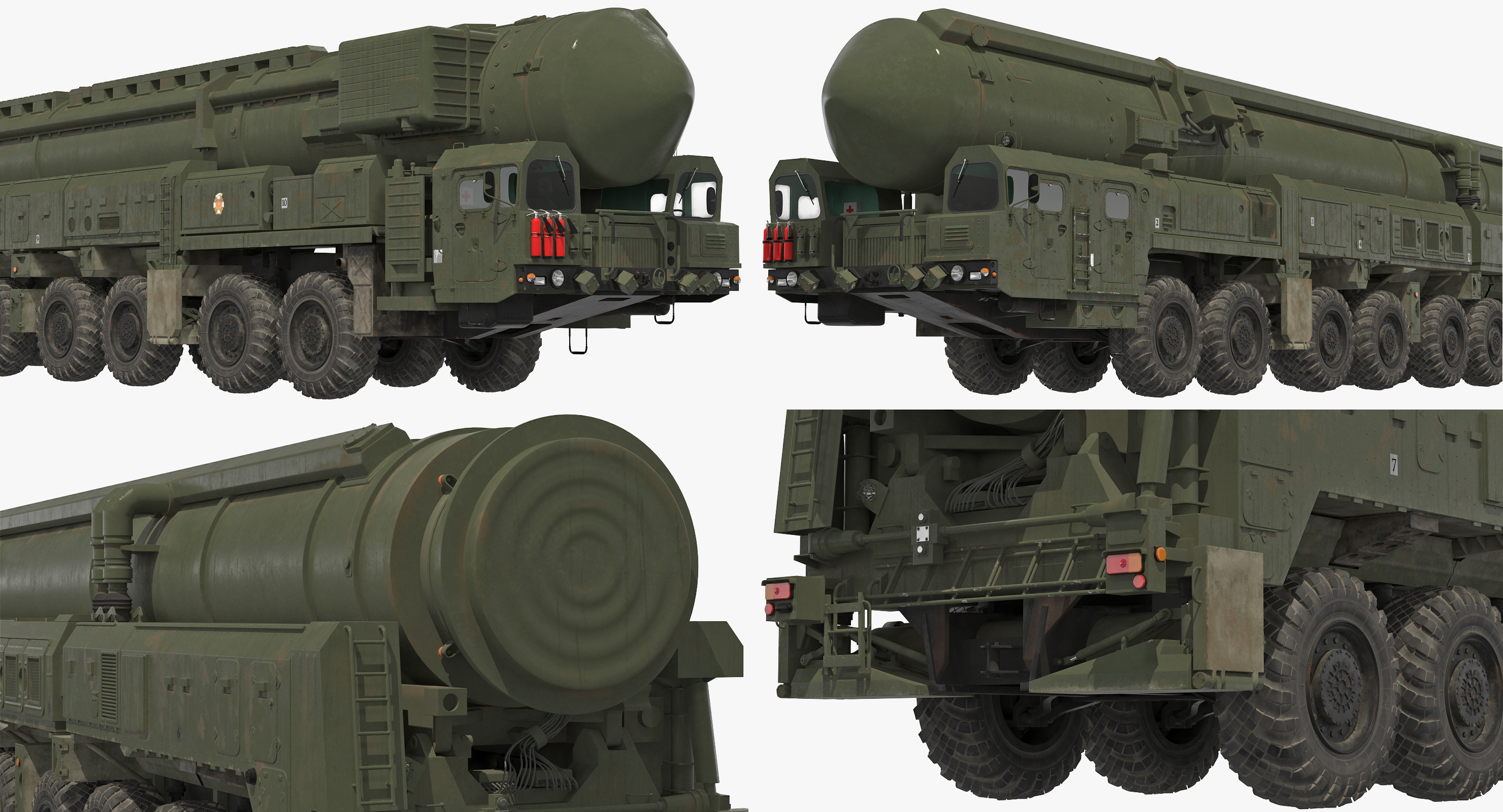 RT 2PM Topol Mobile Intercontinental Ballistic Missile 3D model