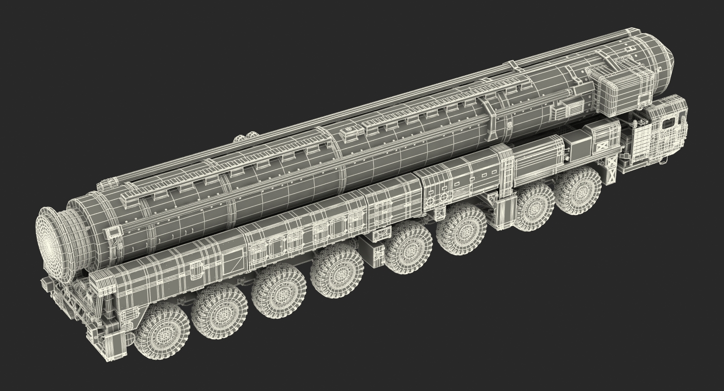 RT 2PM Topol Mobile Intercontinental Ballistic Missile 3D model