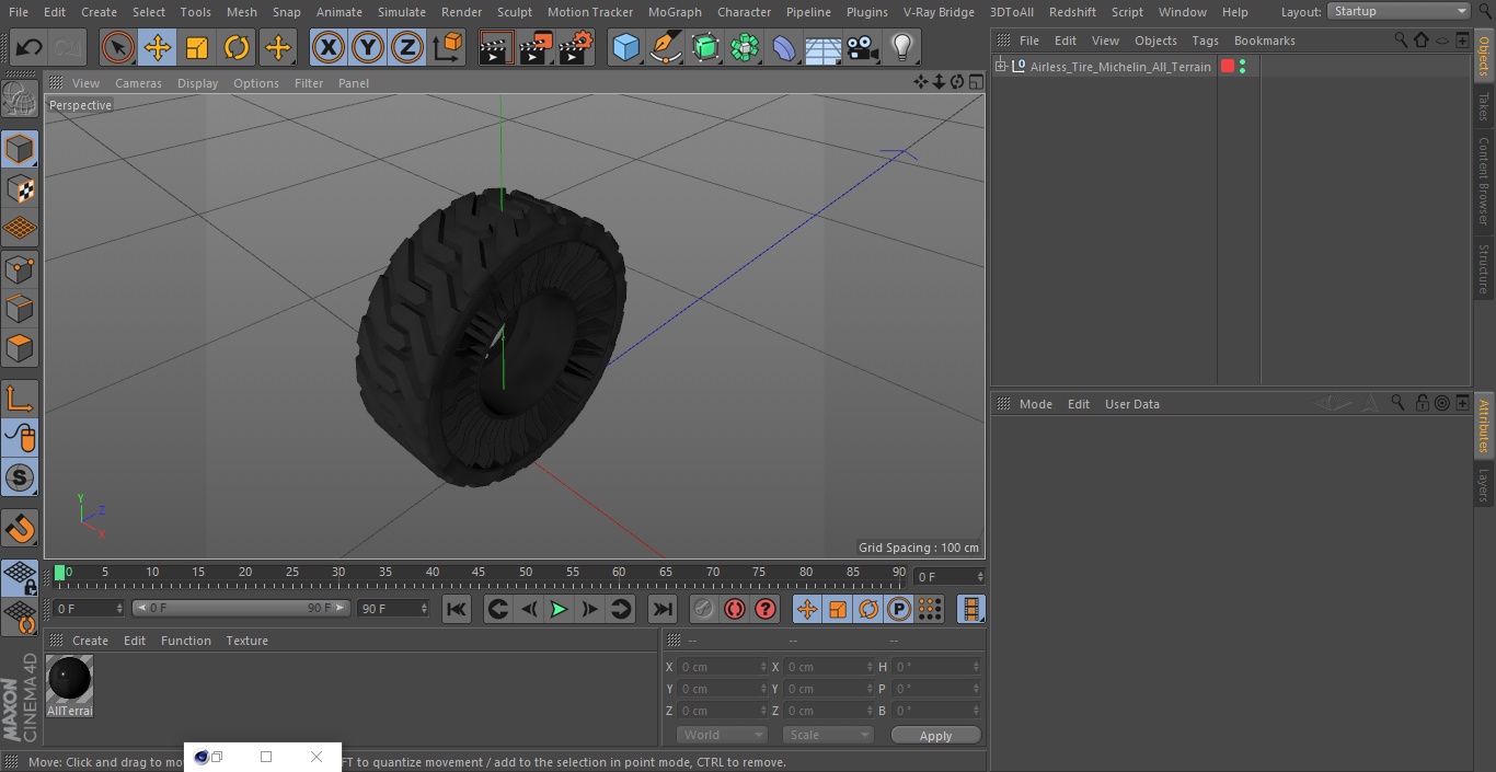 3D Airless Tire Michelin All Terrain model