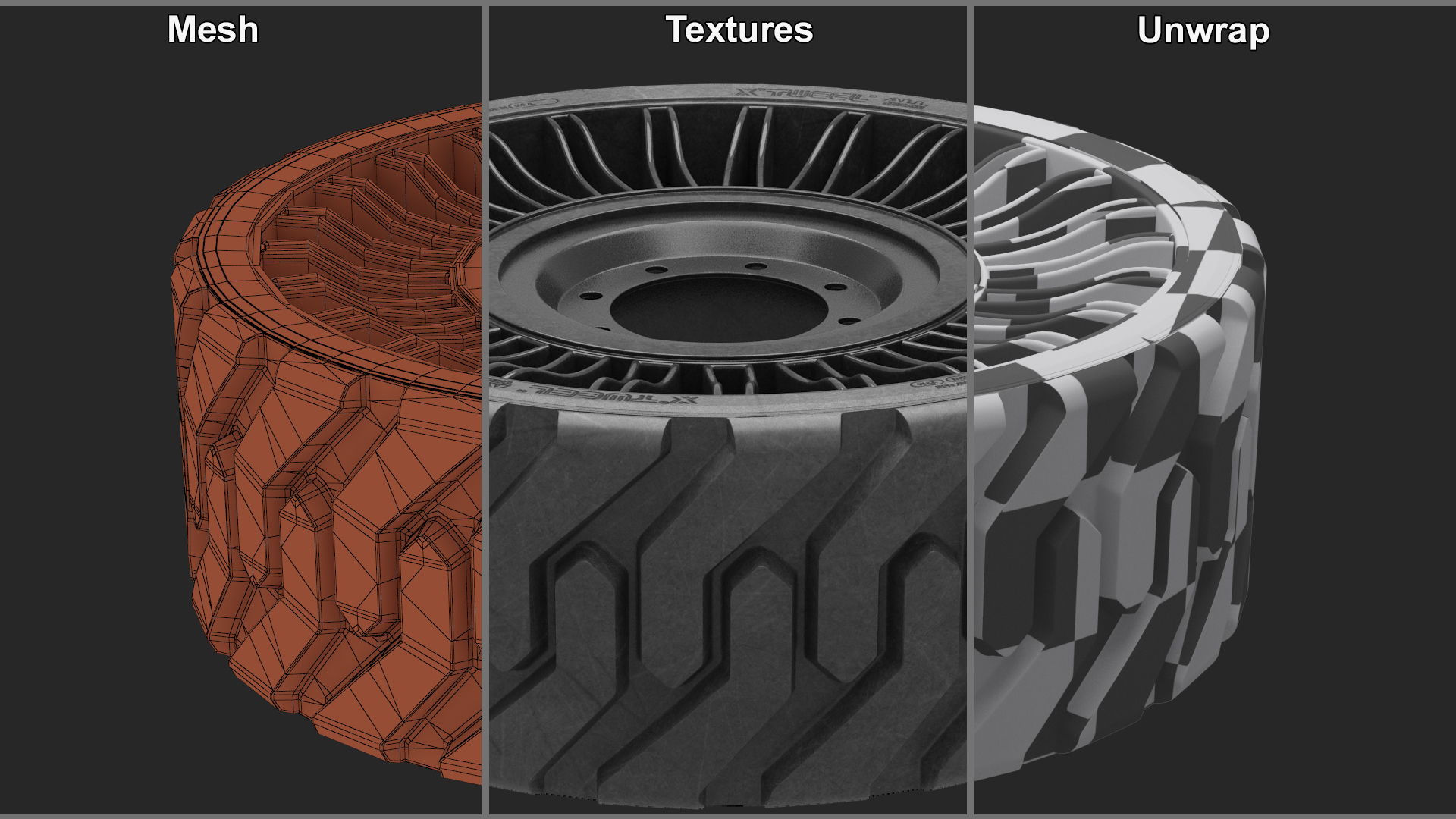 3D Airless Tire Michelin All Terrain model