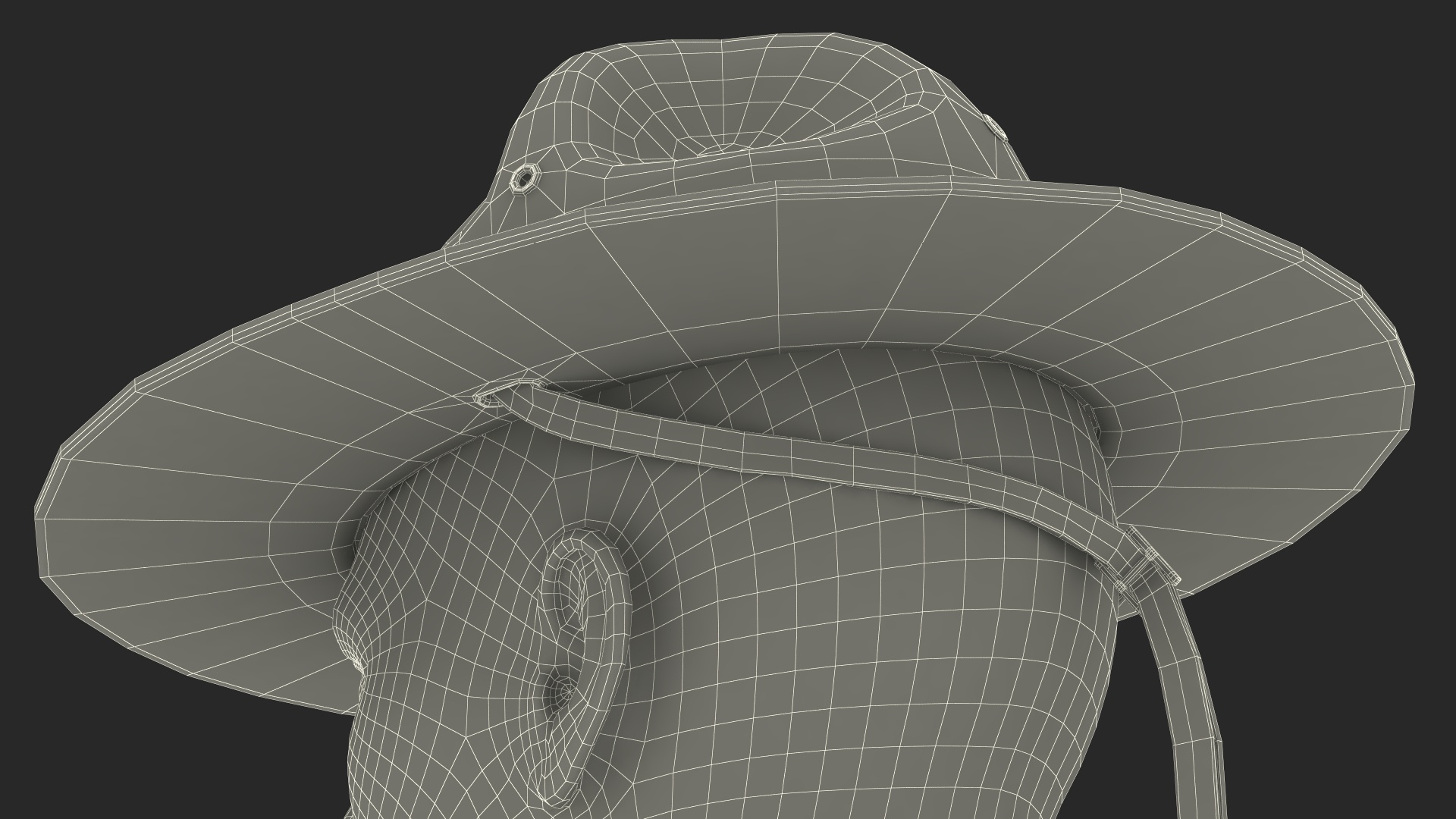 Sergeant Campaign Cap with Cockade Brown on Mannequin Fur 3D