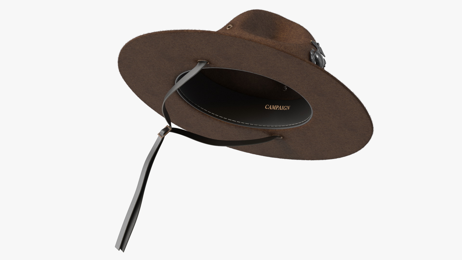 Sergeant Campaign Cap with Cockade Brown on Mannequin Fur 3D