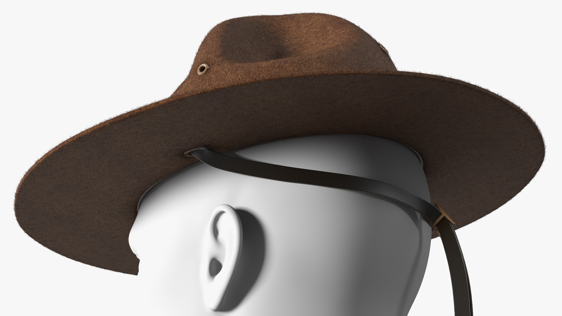 Sergeant Campaign Cap with Cockade Brown on Mannequin Fur 3D