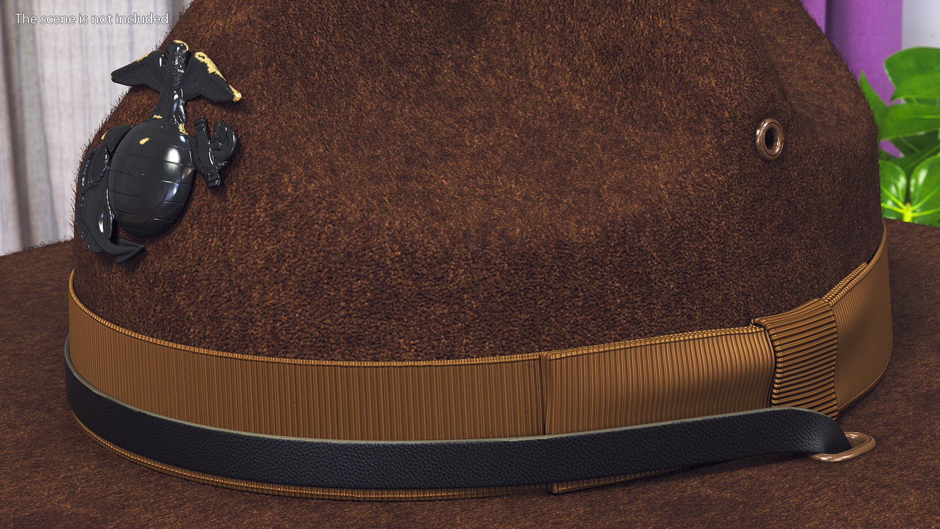 Sergeant Campaign Cap with Cockade Brown on Mannequin Fur 3D