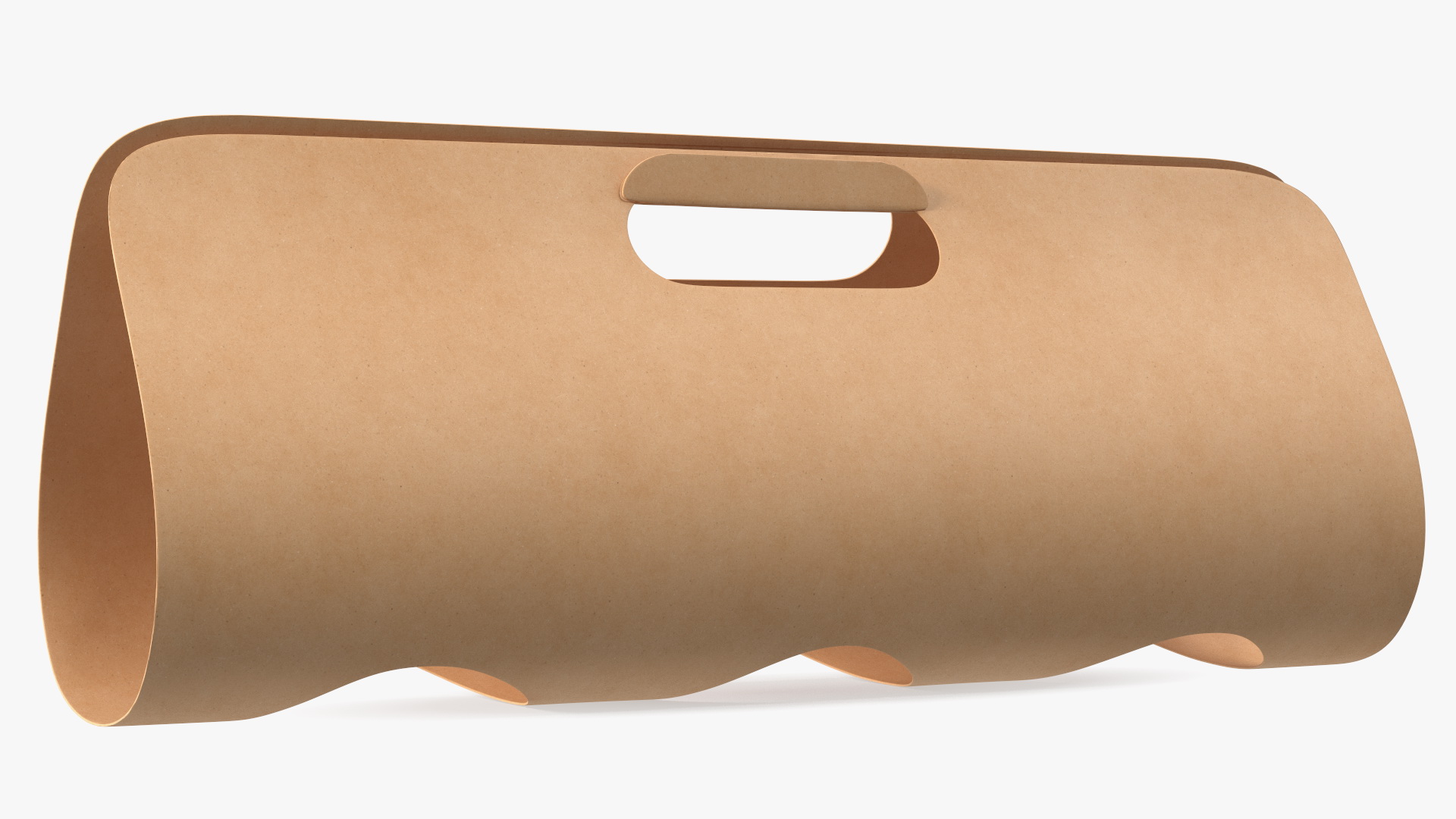 3D model Kraft Paper Holder for Three Beverage Plastic Cups