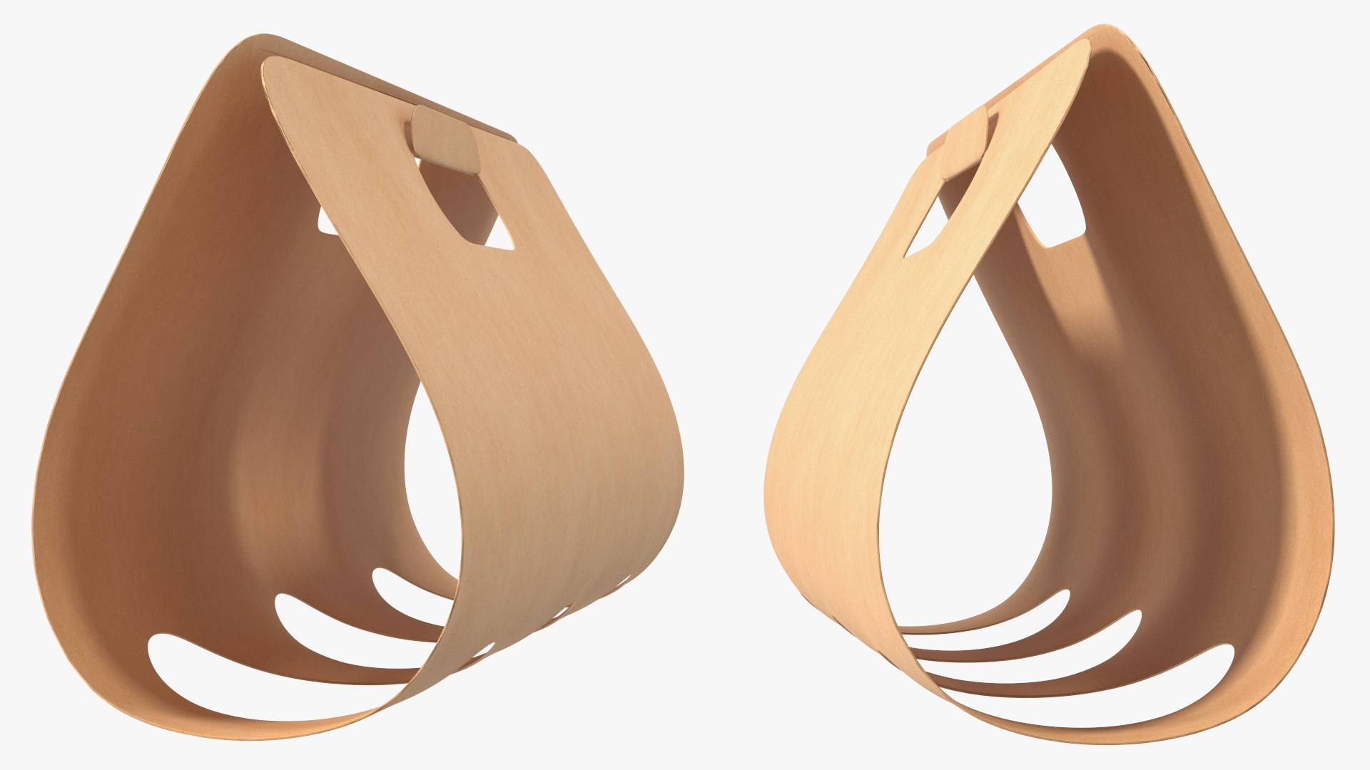 3D model Kraft Paper Holder for Three Beverage Plastic Cups